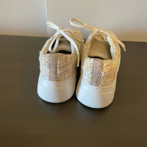 Free People Catch Me If You Can Crochet Lace Up Sneakers Platform 37/7 - Picture 2 of 6